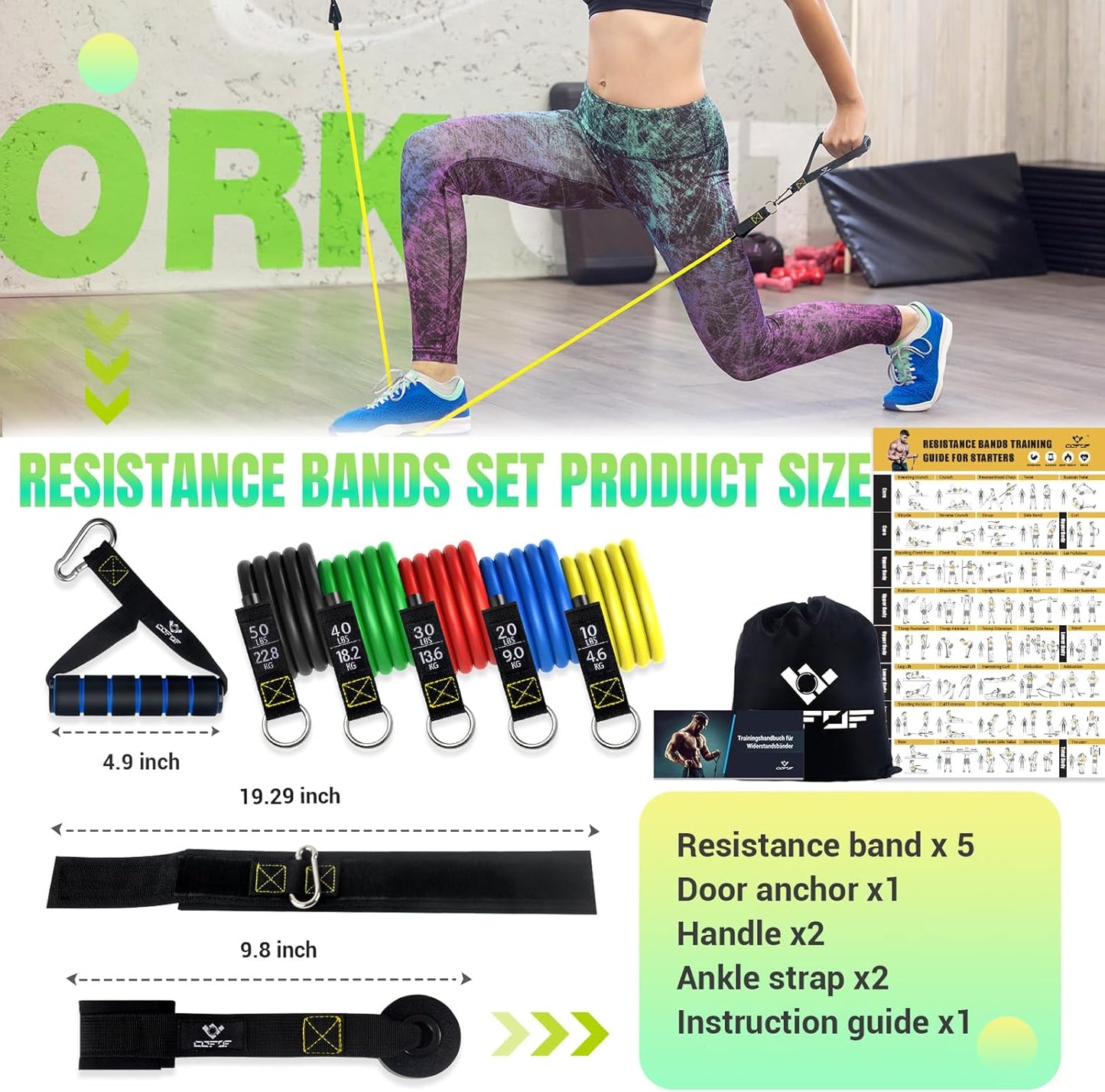 Get Fit at Home! 💪 Resistance Bands Set with Yellow Handles - Perfect for Workouts, Physical Therapy & More! 🏋️♀️ #HomeGym #FitnessJourney