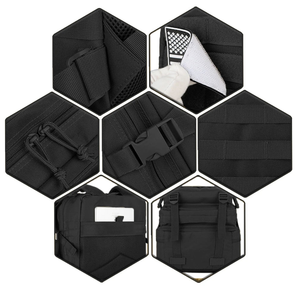 30/50L Tactical Backpacks for Men - Outdoor Survival and Travel 3P Assault Pack, EDC Molle Hiking, Trekking, and Hunting Bag