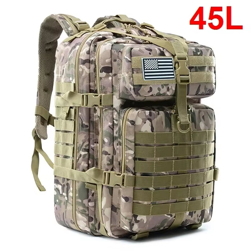 30/50L Tactical Backpacks for Men - Outdoor Survival and Travel 3P Assault Pack, EDC Molle Hiking, Trekking, and Hunting Bag