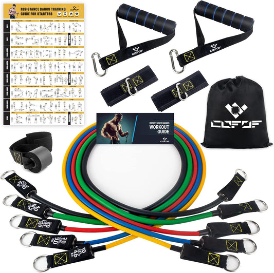 Get Fit at Home! 💪 Resistance Bands Set with Yellow Handles - Perfect for Workouts, Physical Therapy & More! 🏋️‍♀️ #HomeGym #FitnessJourney