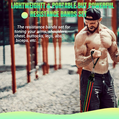 Get Fit at Home! 💪 Resistance Bands Set with Yellow Handles - Perfect for Workouts, Physical Therapy & More! 🏋️‍♀️ #HomeGym #FitnessJourney