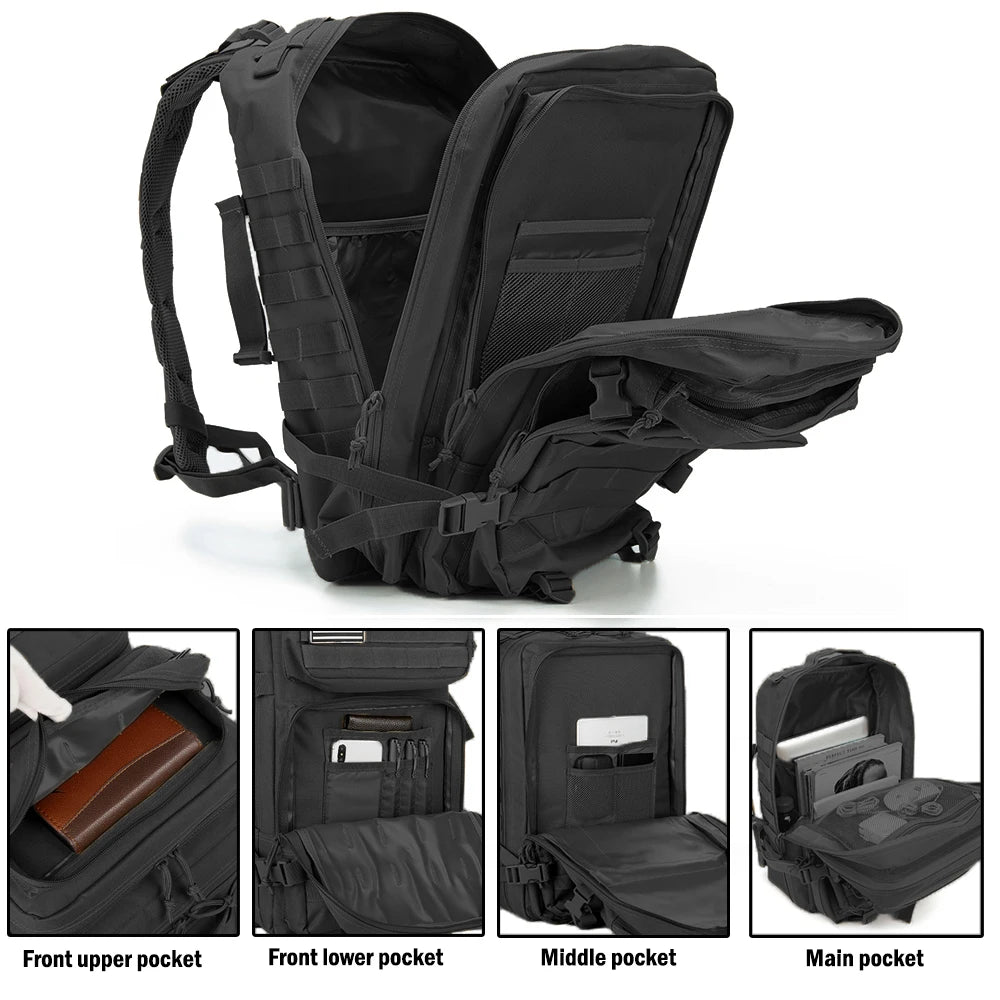 30/50L Tactical Backpacks for Men - Outdoor Survival and Travel 3P Assault Pack, EDC Molle Hiking, Trekking, and Hunting Bag